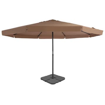 vidaXL Parasol met draagbare voet taupe, Verzenden, Nieuw