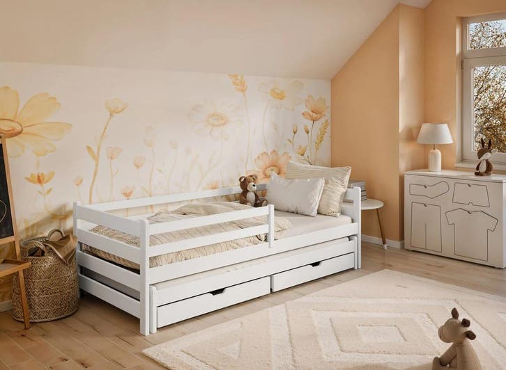 Kajuitbed met Lade Harm 90 x 200 Wit, Kinderen en Baby's, Kinderkamer | Bedden, 180 cm of meer, Nieuw, 85 tot 100 cm, Verzenden