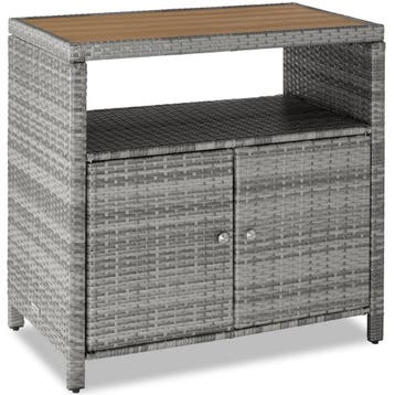 Wicker tuinkast Monscia, WPC-lamellen in houtlook - grijs, Tuin en Terras, Verzenden, Nieuw