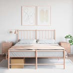 vidaXL Nachtkastjes 2 st 36x39x50,5 cm staal roze, Minder dan 45 cm, Nieuw, Minder dan 55 cm, Verzenden