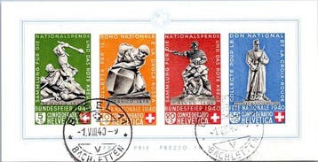 Zwitserland 1940 - Bloco Nationaal Feest - Yvert B5, Gestempeld