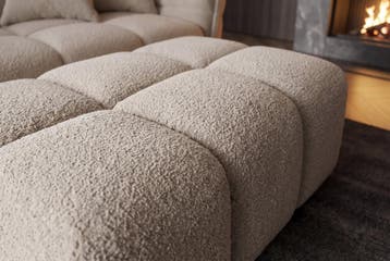 Kruk CLOUD 100cm bouclé champagne greige - 44174, Ophalen of Verzenden, Nieuw