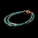 Oud-Romeins Bracelet, met Romeinse turkoois glazen kralen