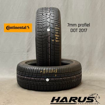 225/50/18 99H Continental winterbanden 7mm profiel 2X, 18 inch, Gebruikt, Band(en), Personenwagen