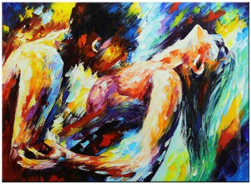 Erotisch Olieverf Schilderij 120x90cm -  Stromende Overgave, Ophalen of Verzenden