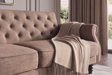 Slaapbank MAISON BELLE AFFAIRE 220cm vogue velvet greige -, Ophalen of Verzenden, Nieuw