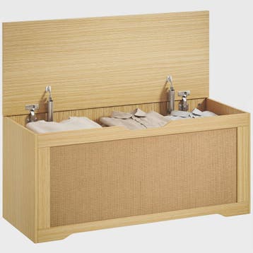 HOMCOM Rotan Opbergkist 136L - Bank met Veiligheidsscharnier, Huis en Inrichting, Verzenden, Nieuw