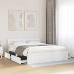 vidaXL Bedframe met hoofdeinde 2 pcs Wit 150 x 200 cm, Verzenden, Nieuw, Wit, Hout