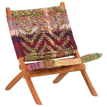 vidaXL Chindi klapstoel met veelkleurige stof, Huis en Inrichting, Fauteuils, Verzenden, Nieuw
