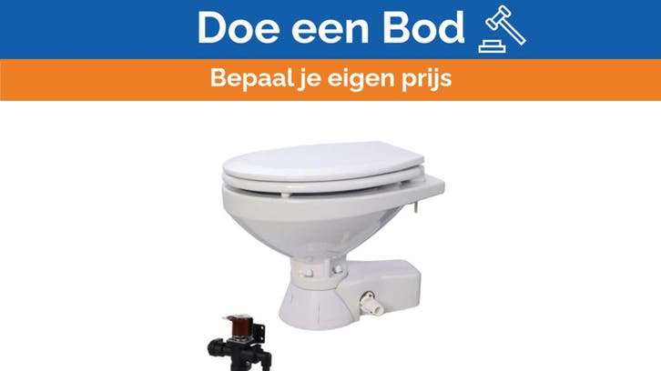 Bieden: Jabsco Quiet Flush Electric Toilet Regular Sit with, Watersport en Boten, Bootonderdelen, Kombuis en Sanitair, Nieuw, Zeilboot of Motorboot