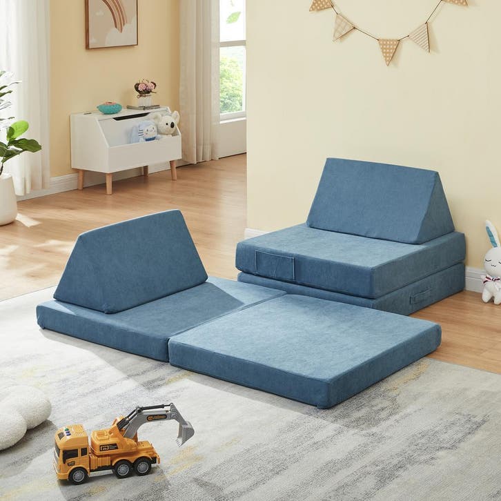 Speelbank Norhulta 5-delig kinderbank 120x66x45,5 cm blauw [, Huis en Inrichting, Banken | Sofa's en Chaises Longues, Verzenden