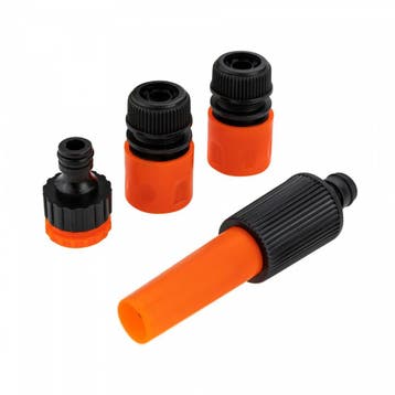 Set met slangstukken - 4 delig - Universeel, Tuin en Terras, Tuinslangen, Ophalen of Verzenden, Nieuw, Tuinslangkoppeling