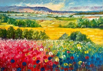 Yuni R. P. (XX) - El Valle de las Flores y el Pueblo, Antiek en Kunst