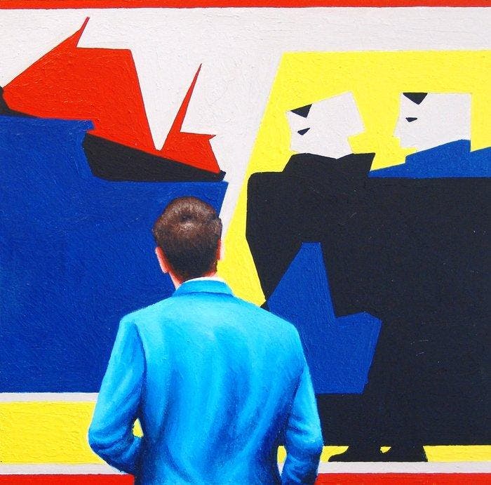 Gerard Boersma (1976) - De Storm (painting of a man enjoying, Antiek en Kunst, Kunst | Schilderijen | Modern