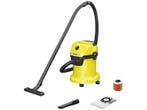 Karcher -  WD 3 V-17/4/20 Stofzuiger Zonder Zak  - Geel, Witgoed en Apparatuur, Stofzuigers, Verzenden, Nieuw, Minder dan 1200 watt