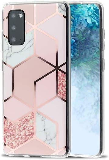 DrPhone SCR1 - Samsung Galaxy Hoesje - S20 - Roze - Marmer P, Verzenden, Nieuw