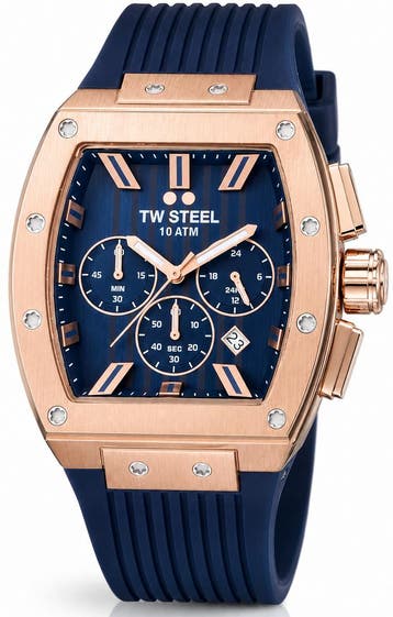 TW Steel TO3 Tonneau chronograaf horloge 42 mm, Sieraden, Tassen en Uiterlijk, Horloges | Heren, Overige merken, Staal, Verzenden