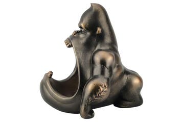 Decoratieschaal KING APE 35 cm met opbergvak, bronskleurig -, Ophalen of Verzenden, Nieuw