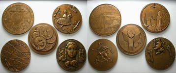 Lot von 5 brons medaille div Jahre Frankreich Fuenfte Rep..., Verzenden