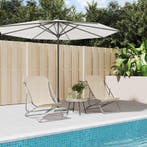 vidaXL Strandstoelen 2 st textileen en gepoedercoat staal, Verzenden, Nieuw