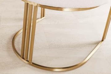 Armleuningen Stoel EXTRAVAGANCIA beige corduroy metaal, Huis en Inrichting, Stoelen, Ophalen of Verzenden, Nieuw
