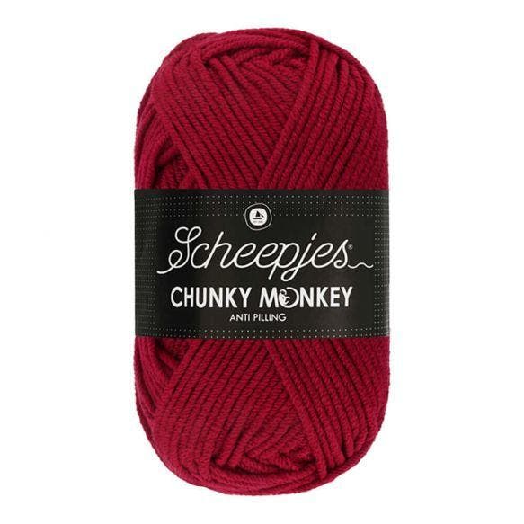 SCHEEPJES CHUNKY MONKEY  100G - 1123 GARNET, Hobby en Vrije tijd, Breien en Haken, Nieuw, Verzenden