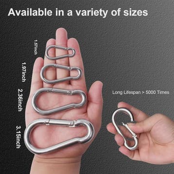 10x RVS Karabijnhaak M4-M8 - Heavy Duty Snap Hook voor Outdo