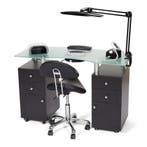 Set | Manicuretafel | UVlamp | Werklamp | Tabouret | Frees, Zwart, Nieuw, Ophalen of Verzenden, Handen en Nagels