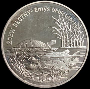 Polen. 20 Zotych 2002 / ów botny - Pond Turtle (Emys