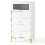 LIVSK Opbergkast - Kantelbare Geribbelde Glazen Deur - 3/4 L, Verzenden, Nieuw