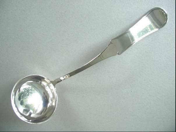 Soepdienlepel gemaakt in 1846 door - H.A. Schuss, Amsterdam, Antiek en Kunst, Antiek | Goud en Zilver