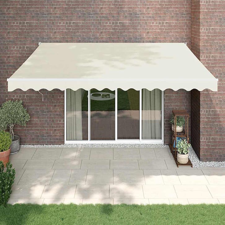 vidaXL Luifel automatisch uitschuifbaar 4x3 m crèmekleurig, Tuin en Terras, Zonneschermen, Nieuw, Verzenden