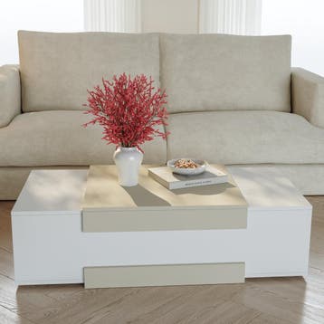 Salontafel Eljak 110x57x31 cm wit en havermout [en.casa], Verzenden, Nieuw