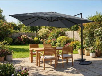 Veiling - Hangende parasol Zwart 300x300 cm, Nieuw