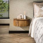 Nachtkastje Bas rond met 1 lade, Huis en Inrichting, Slaapkamer | Nachtkastjes, Verzenden, Nieuw, 55 tot 70 cm, 45 tot 65 cm
