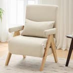 3-in-1 slaap fauteuil met bedfunctie en houten draaiblad, Verzenden, Nieuw, Hout