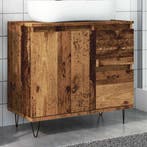 vidaXL Badkamerkast 65x33x60 cm bewerkt hout oud houtkleurig, Verzenden, Nieuw, (Half)hoge kast, Minder dan 100 cm