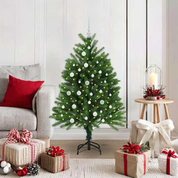 vidaXL Kerstboom met 150 LED met standaard Groen 120 cm PE, Verzenden, Nieuw