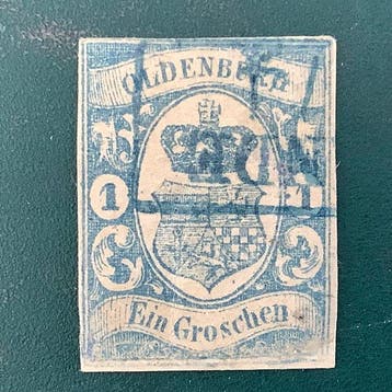 Oldenburg 1861 - 1 Groschen wapenschild - Michel 12, Gestempeld