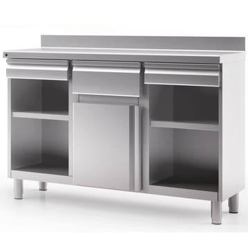 Koffiewerkbank | 600 RANGE | RVS | Draaideur + Afkloplade +2, Verzenden, Nieuw in verpakking