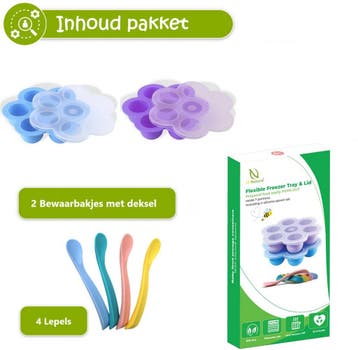 HI NATURE™ Babyvoeding bewaarbakjes set - Baby bakjes met 4, Ophalen of Verzenden, Nieuw