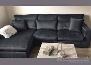 Oudenbosch Longchair - loungebanken - Antraciet, Nieuw, 150 cm of meer, Stof, 250 tot 300 cm