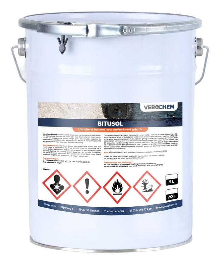 Verochem Bitusol 5 liter, Doe-het-zelf en Verbouw, Verf, Beits en Lak, Nieuw, Ophalen of Verzenden