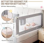 Bedhekje - 150 cm - Bedrand - Bedrail - Bedrek - Grijs, Verzenden, Zo goed als nieuw