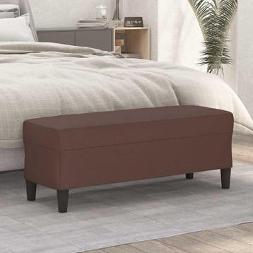 vidaXL Bankje 100x35x41 cm kunstleer bruin, Huis en Inrichting, Verzenden, Nieuw, Leer