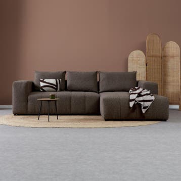 *WOONWINKEL* Bruine Bank Met Decoratieve Strepen Hoek Rechts, Verzenden, Nieuw