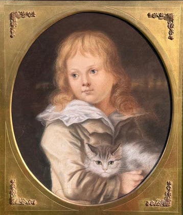 French School (XVIII-XIX) - Boy With Kitten - (Indisponible), Antiek en Kunst, Kunst | Schilderijen | Klassiek