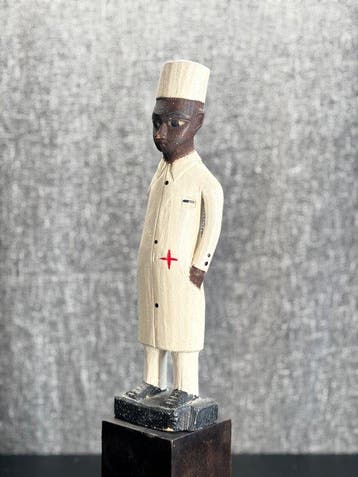 Standbeeld van kolonel en dokter Baoulé - Baule - Ivoorkust, Antiek en Kunst