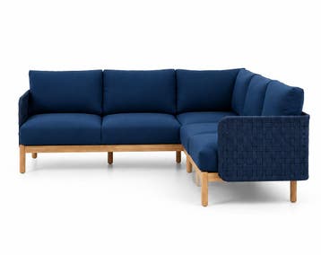 Hoek Loungeset  Kolbe  Acacia/Rope  Navy Blue  The Outsider, Verzenden, Nieuw