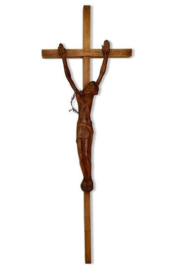 Crucifix - Hout - 1950-1960, 1960-1970 - XL - 99 cm